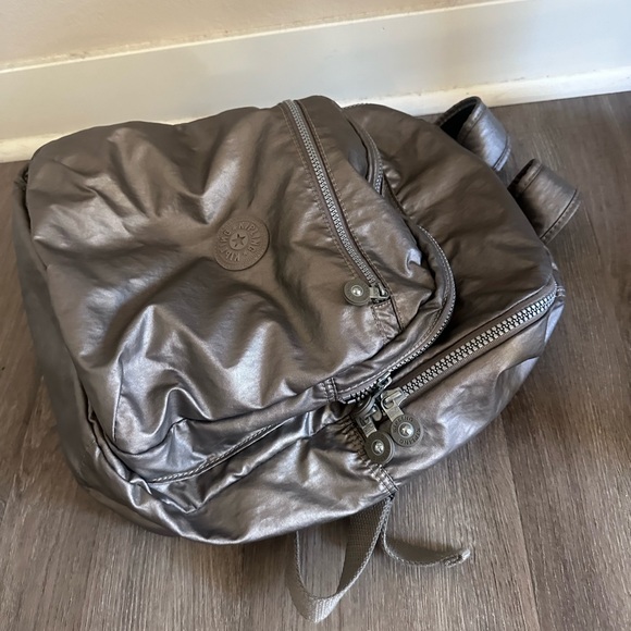 Kipling Seoul Large Solid Laptop Backpack In Metallic Pewter Grey main image 7